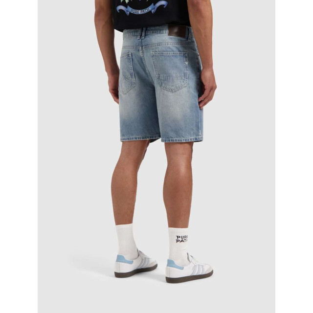Pure Path The owen regular fit denim short denim mid blue W1480-83 large