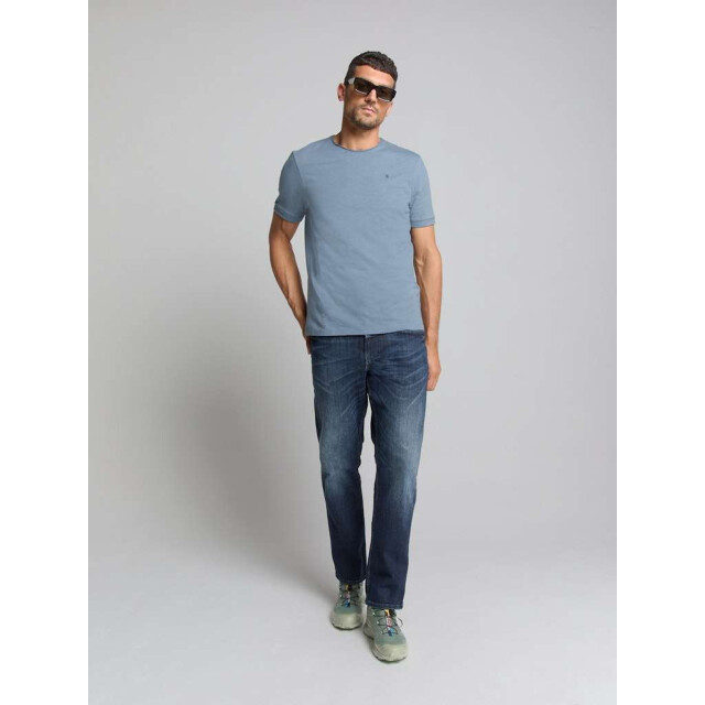 No Excess T-shirt crewneck slub washed blue 28360402SN-137 large