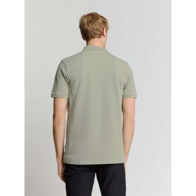 No Excess Polo zip pique garment dyed smoke 28380422-049 large