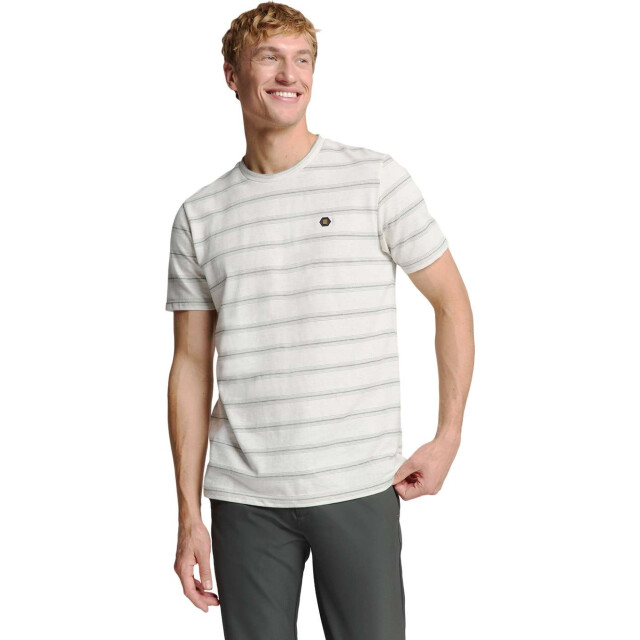 No Excess T-shirt crewneck jacquard stripe offwhite 28350450-011 large