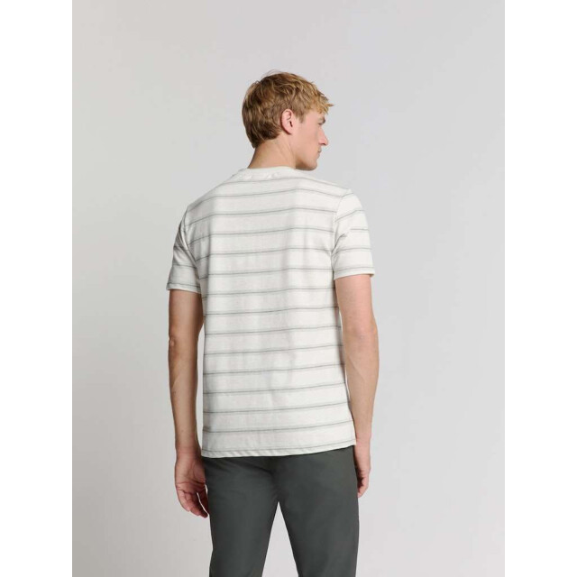 No Excess T-shirt crewneck jacquard stripe offwhite 28350450-011 large