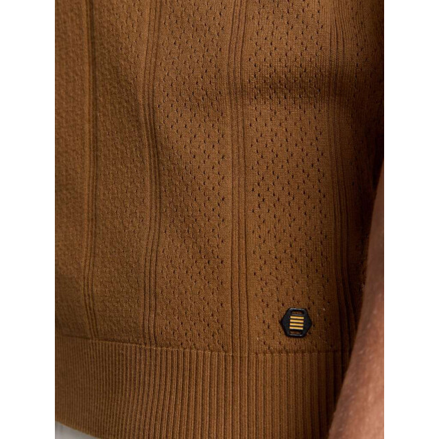No Excess Pullover short sleeve polo button s camel 28240450-140 large