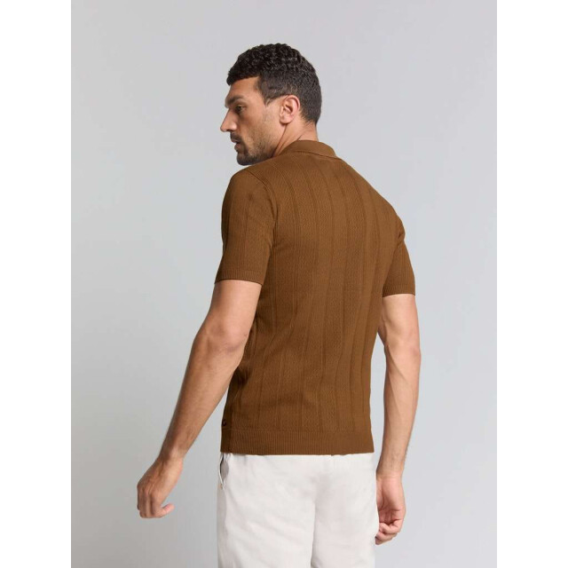 No Excess Pullover short sleeve polo button s camel 28240450-140 large