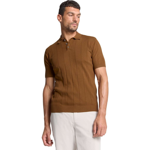 No Excess Pullover short sleeve polo button s camel 28240450-140 large