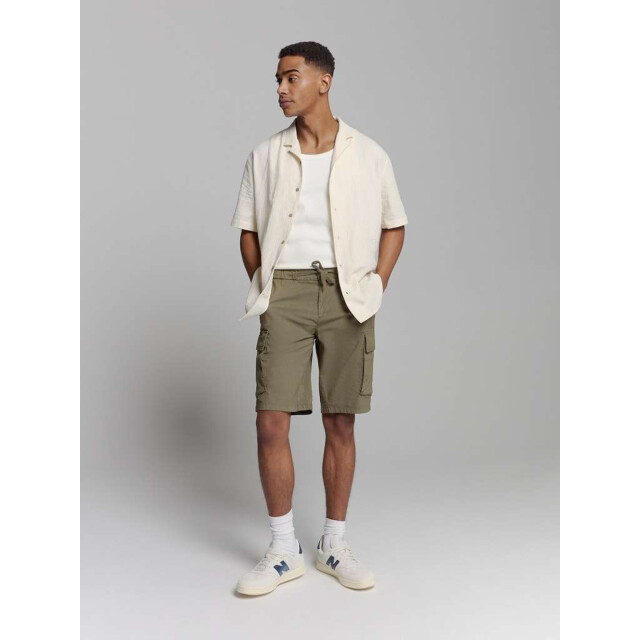 No Excess Short stretch cargo garment dyed dark moss 278190309-186 large