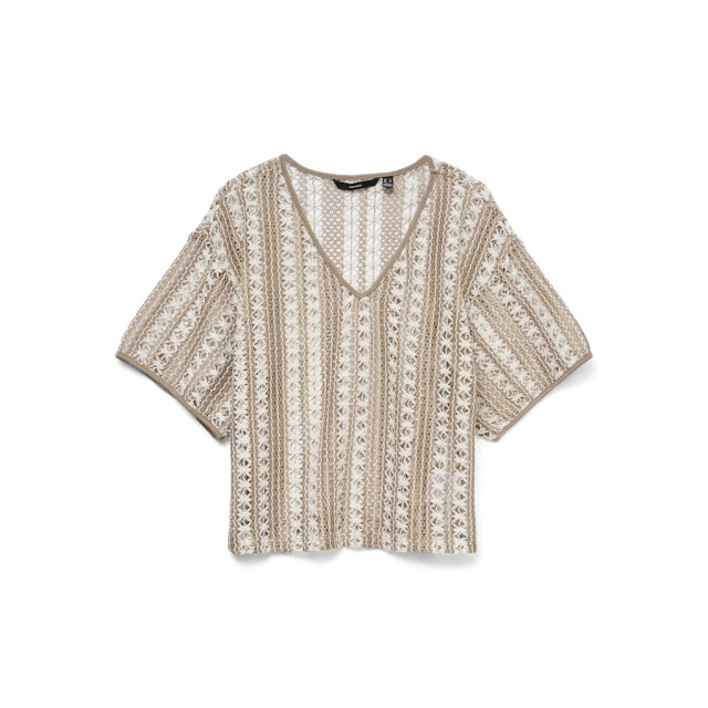 Vero Moda vmohio ss v-neck oversize top jrs g 10324978 silver mink 06613.185.0001 large