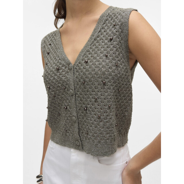 Vero Moda vmamalfi shine sl v-neck short vest 10330705 kalamata 06226.369.0005 large