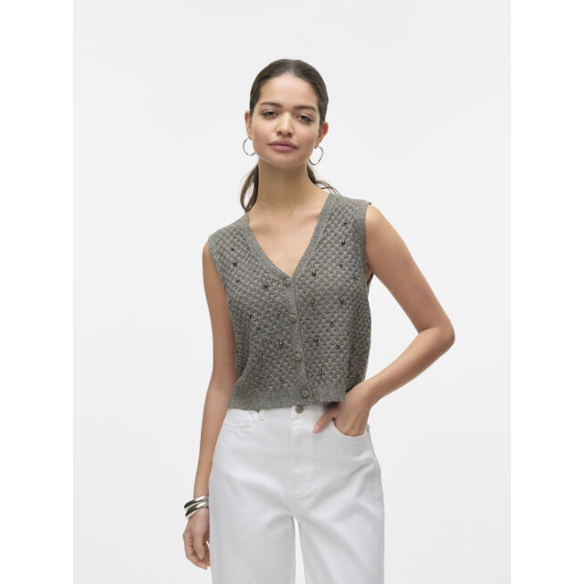 Vero Moda vmamalfi shine sl v-neck short vest 10330705 kalamata 06226.369.0005 large