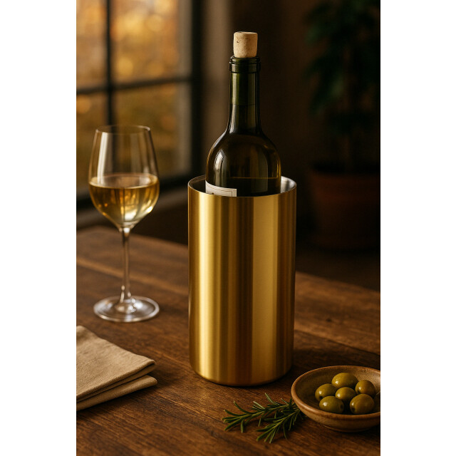 Casa di Elturo Luxe dubbelwandige wijnkoeler – rvs – mat – Ø12 cm x h18 cm 2975071 large