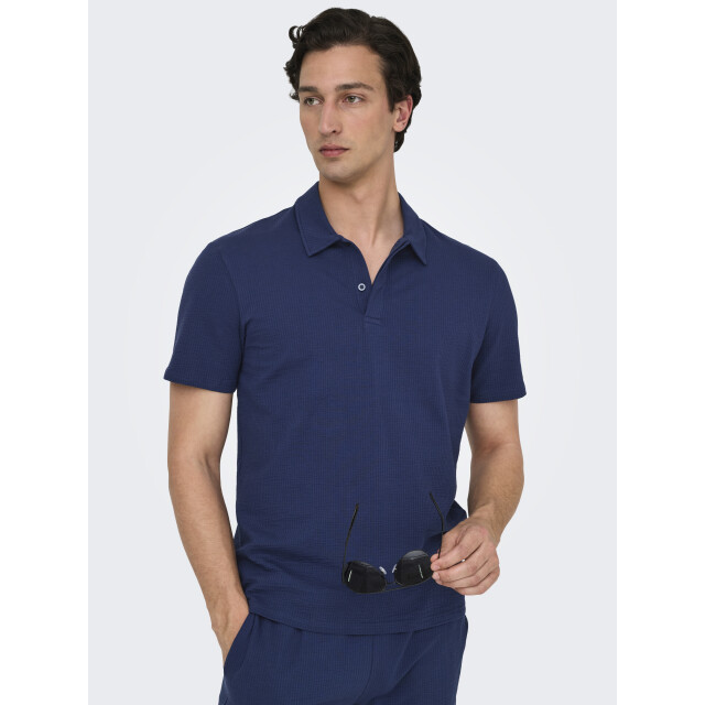 Only & Sons Onskian reg seersucker ss polo 22028694 large