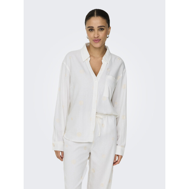 Only Onlcaro l/s linen bl emb shirt cc p 15338802 large