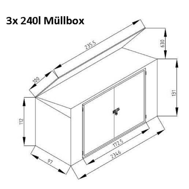 Westmann Containerombouw afvalbak kliko ombouw voor 3 containers 3173921 large