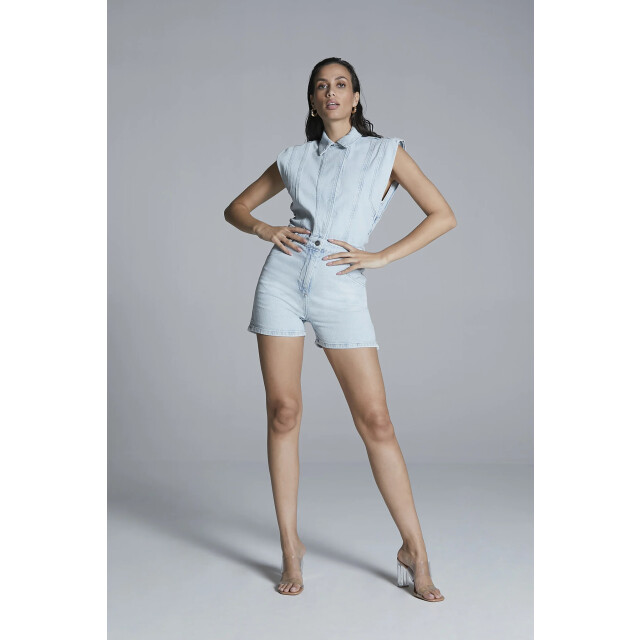 Homage to Denim H-cs25m50 sleeveless denim playsuite H-CS25M50 Sleeveless Denim Playsuit large