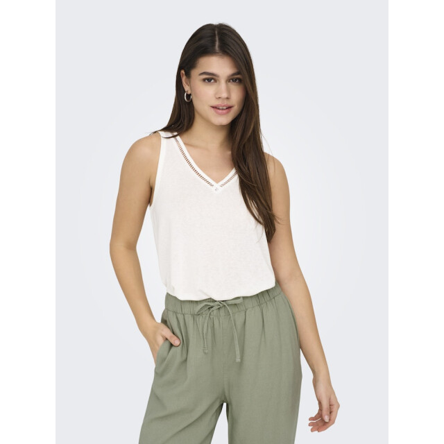 Only onlpenny s/l v-neck top jrs noos 15320076 cloud dancer 06615.198.0106 large