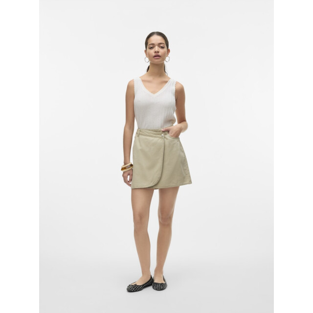 Vero Moda vmluxlight pointelle sl v-neck top 10330773 snow white 06010.112.0057 large