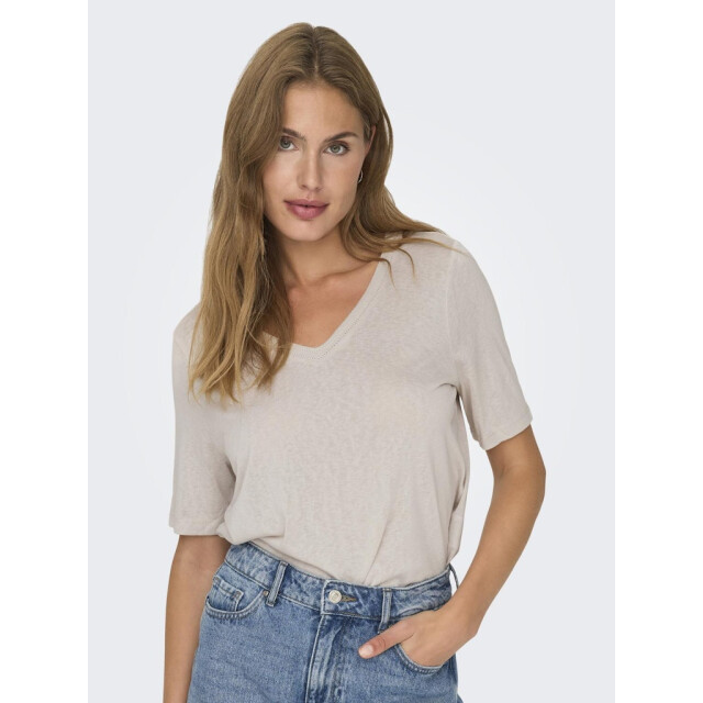 Only onlelise s/s v-neck top jrs noos 15257390 moonbeam 06615.185.0070 large