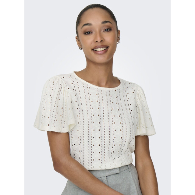 Only onlriverside s/s flaired top jrs 15312474 cloud dancer 06011.198.0180 large