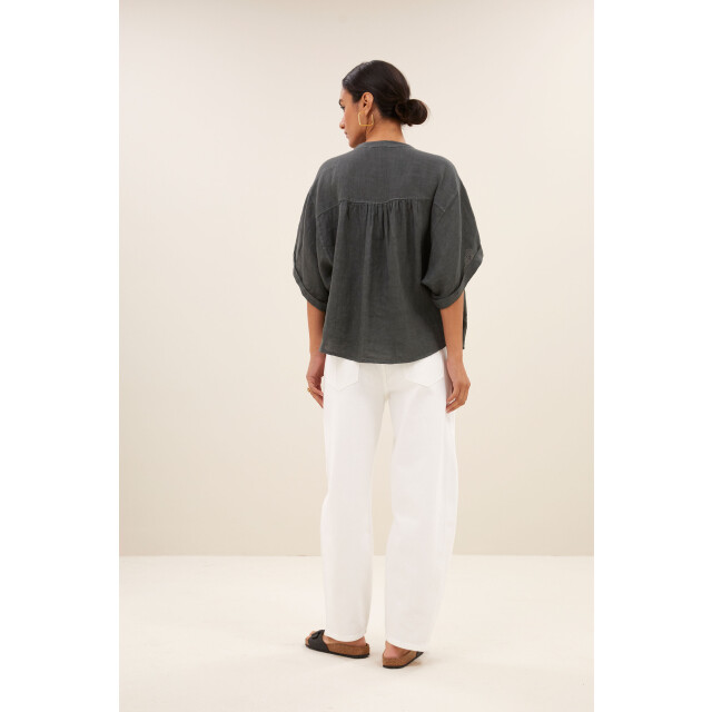By-Bar Amsterdam axel linen blouse 25112009 867 charcoal 06613.940.0010 large