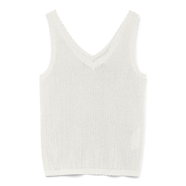 Vero Moda vmluxlight pointelle sl v-neck top 10330773 snow white 06010.112.0057 large