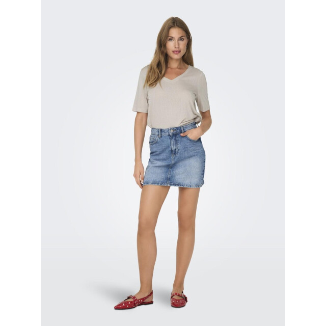 Only onlelise s/s v-neck top jrs noos 15257390 moonbeam 06615.185.0070 large