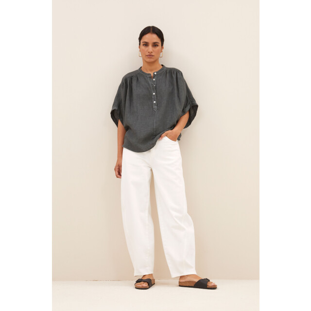 By-Bar Amsterdam axel linen blouse 25112009 867 charcoal 06613.940.0010 large