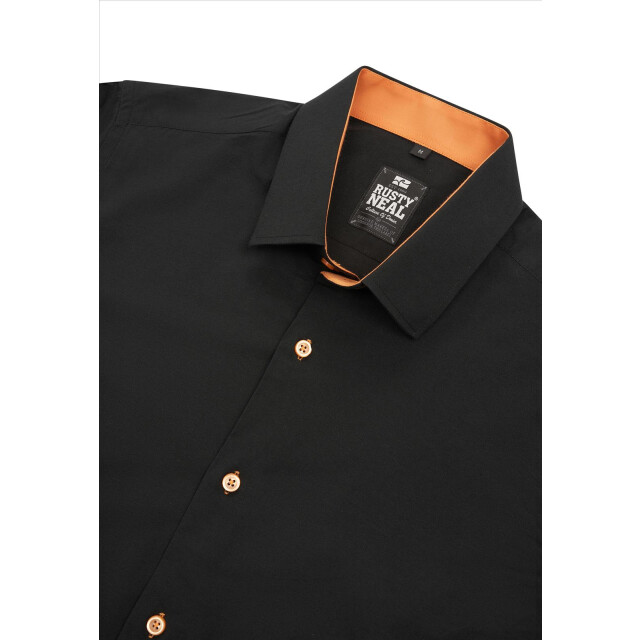 Rusty Neal Italian-style heren overhemd slim fit model zwart - 30159-R-44-GR-1 large