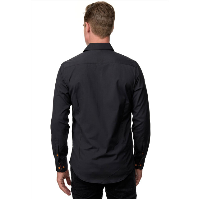 Rusty Neal Italian-style heren overhemd slim fit model zwart - 30159-R-44-GR-1 large