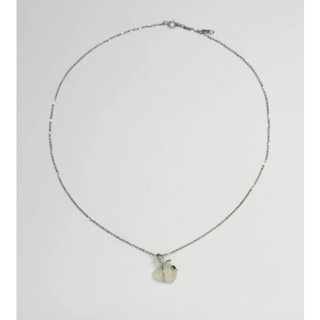 Smashed Lemon 64010 dunne zilveren ketting met hetian jade steen 64010-020-OS large