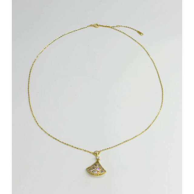 Smashed Lemon 64031 fijne vergulde zilveren ketting met waaier hanger 64031-025-OS large