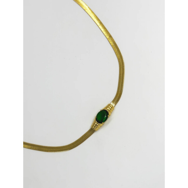 Smashed Lemon 64042 fijne gouden roestvrijstalen ketting met retro 64042-025-OS large