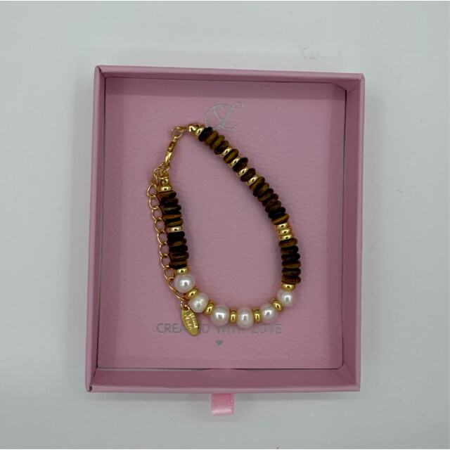 Smashed Lemon 62054 gecombineerde parels en kwartsen kralen armband 62054-998-OS large
