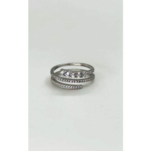 Smashed Lemon 66002 fijne zilveren ring met open spiraalstructuur en 66002-020-OS large