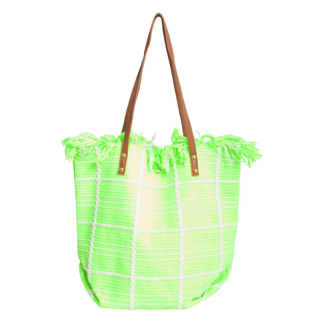 Smashed Lemon 56030 shopper schoudertas licht groen met wit geruit 56030-500-OS large