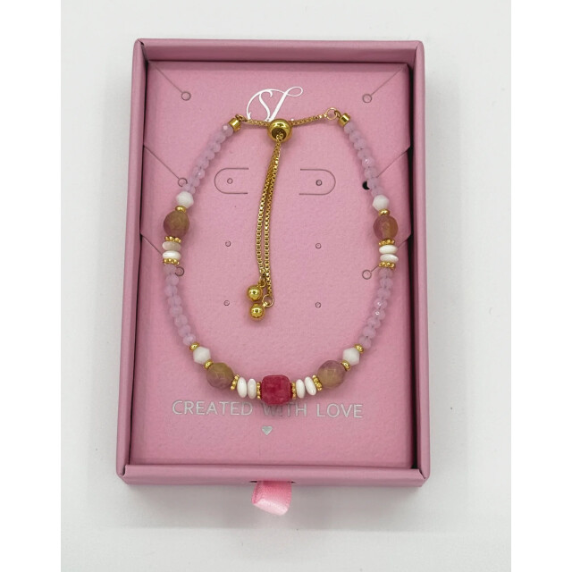 Smashed Lemon 64015 fijne vergulde zilveren ketting met kristallen en 64015-025-OS large
