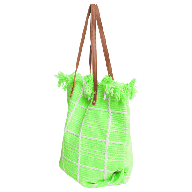 Smashed Lemon 56030 shopper schoudertas licht groen met wit geruit 56030-500-OS large