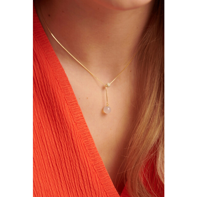 Smashed Lemon 64015 fijne vergulde zilveren ketting met kristallen en 64015-025-OS large