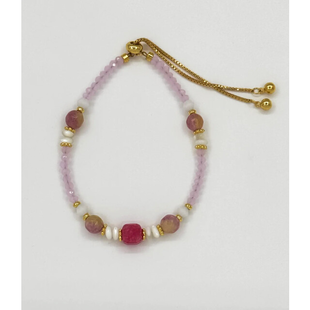 Smashed Lemon 64015 fijne vergulde zilveren ketting met kristallen en 64015-025-OS large