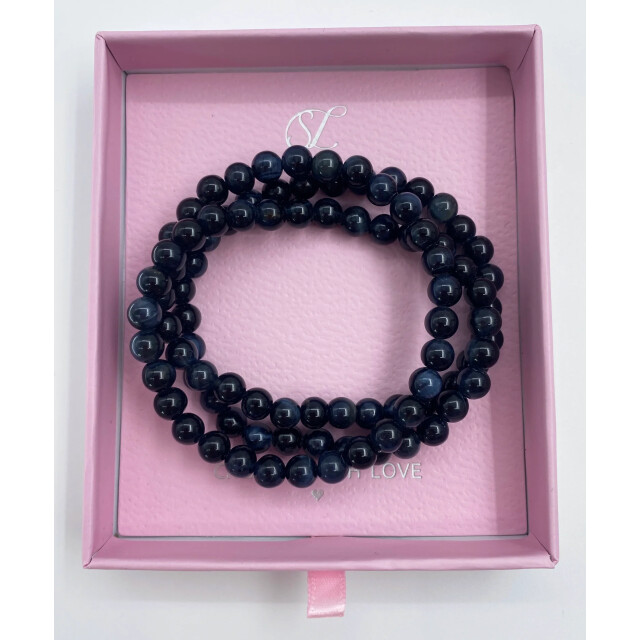 Smashed Lemon 64016 blauwe tigeroogstenen kralenketting 64016-999-OS large