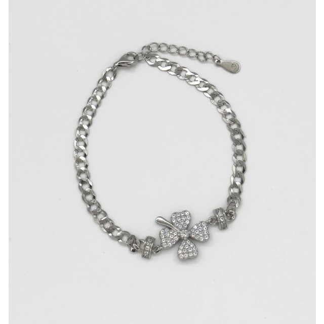 Smashed Lemon 62039 zilveren armband met klaver hanger en zirkoon 62039-020-OS large