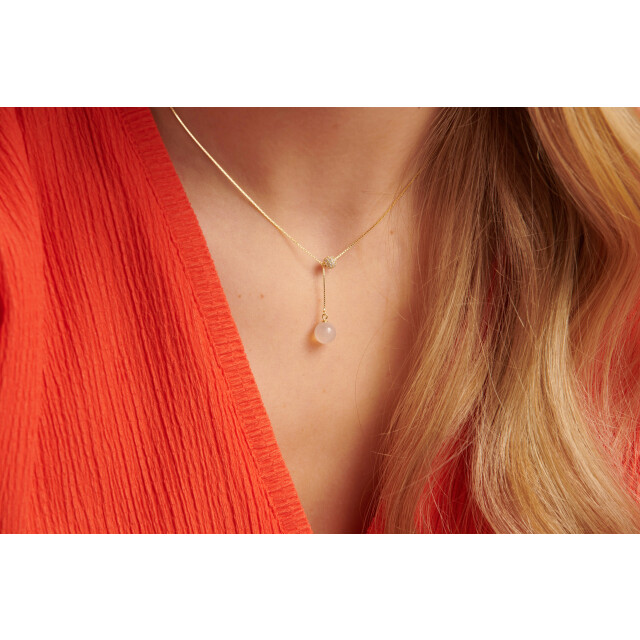 Smashed Lemon 64015 fijne vergulde zilveren ketting met kristallen en 64015-025-OS large