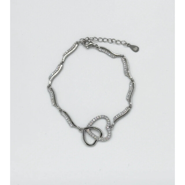Smashed Lemon 62035 zilveren armband met dubbel hartvormig parel en 62035-020-OS large