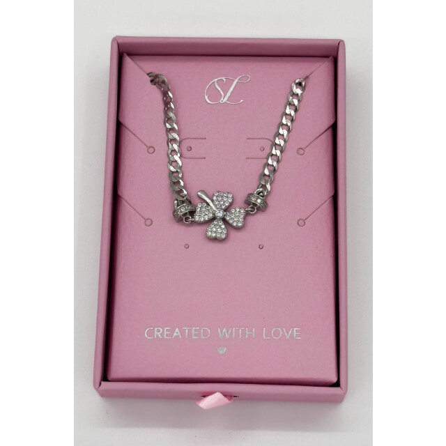 Smashed Lemon 62039 zilveren armband met klaver hanger en zirkoon 62039-020-OS large