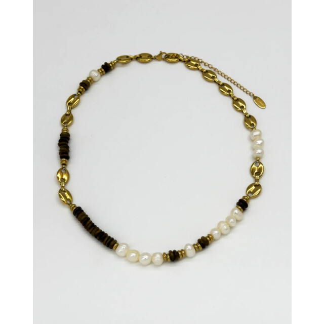 Smashed Lemon 64062 bruine kwartsen kralen ketting 64062-998-OS large