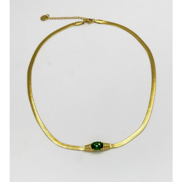 Smashed Lemon 64042 fijne gouden roestvrijstalen ketting met retro 64042-025-OS large