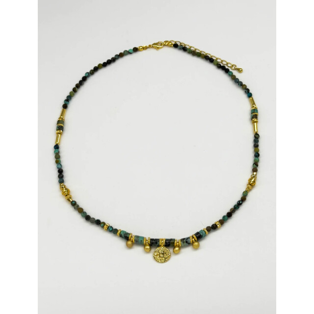 Smashed Lemon 64060 groene getinte kwartsen kralen ketting 64060-998-OS large