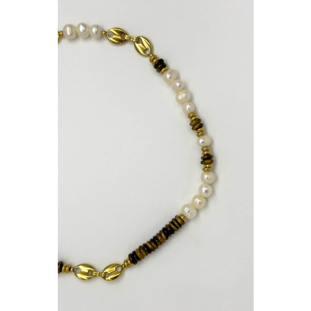 Smashed Lemon 64062 bruine kwartsen kralen ketting 64062-998-OS large