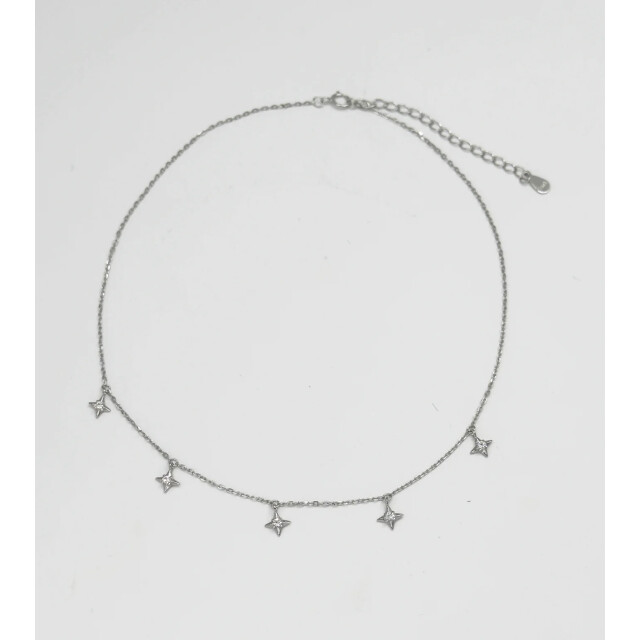 Smashed Lemon 64070 fijne zilveren ketting met ster kralen en zirkoon 64070-020-OS large