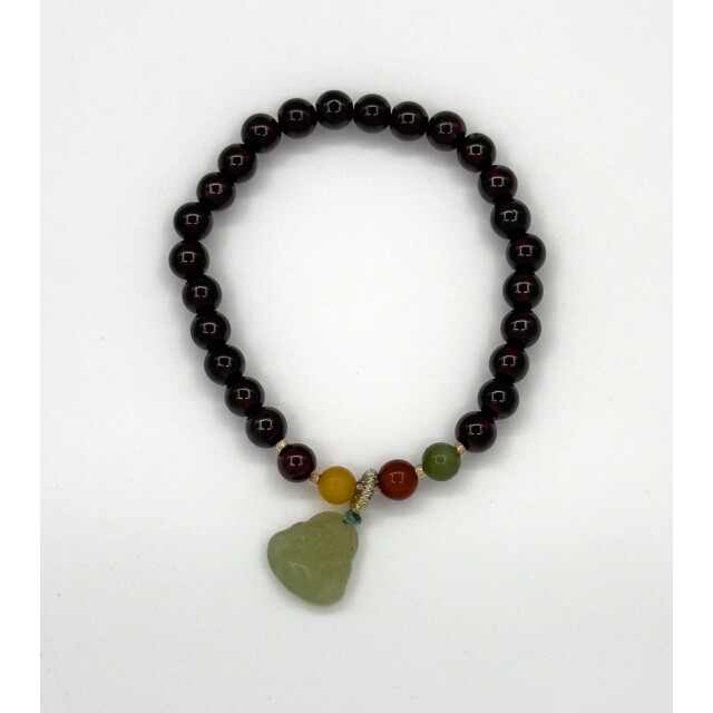 Smashed Lemon 62008 elastische armband met granaatstenen en hetian 62008-998-OS large