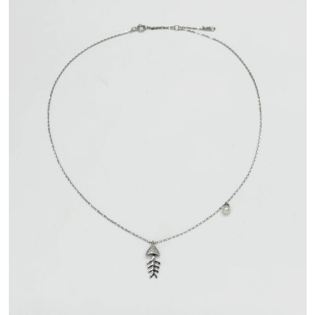 Smashed Lemon 64009 dunne zilveren ketting met visgraat hanger en 64009-020-OS large