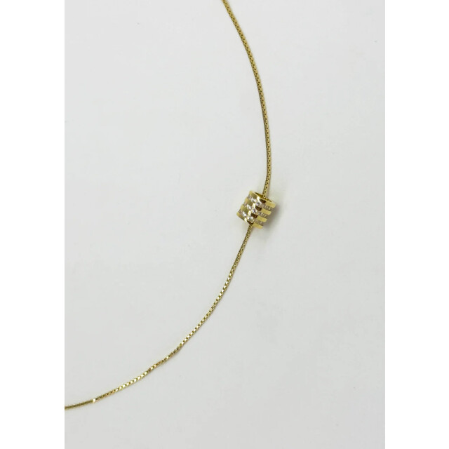 Smashed Lemon 64028 fijne vergulde zilveren ketting met zirkoon ring 64028-025-OS large